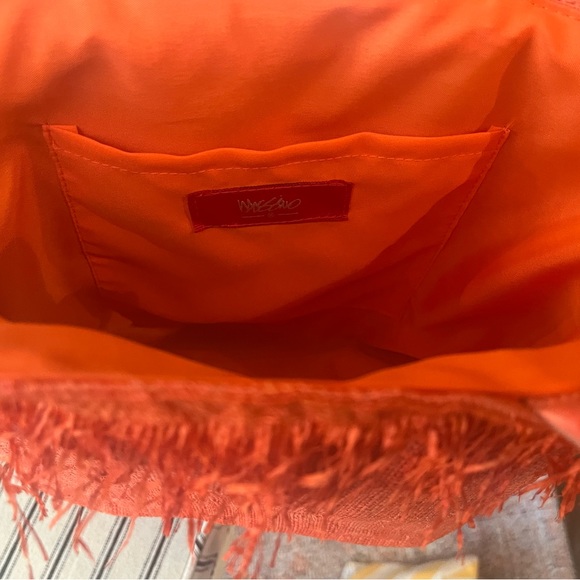Bright Orange Raffia Fringed Handbag, Y2K, Mossimo - Picture 6 of 6